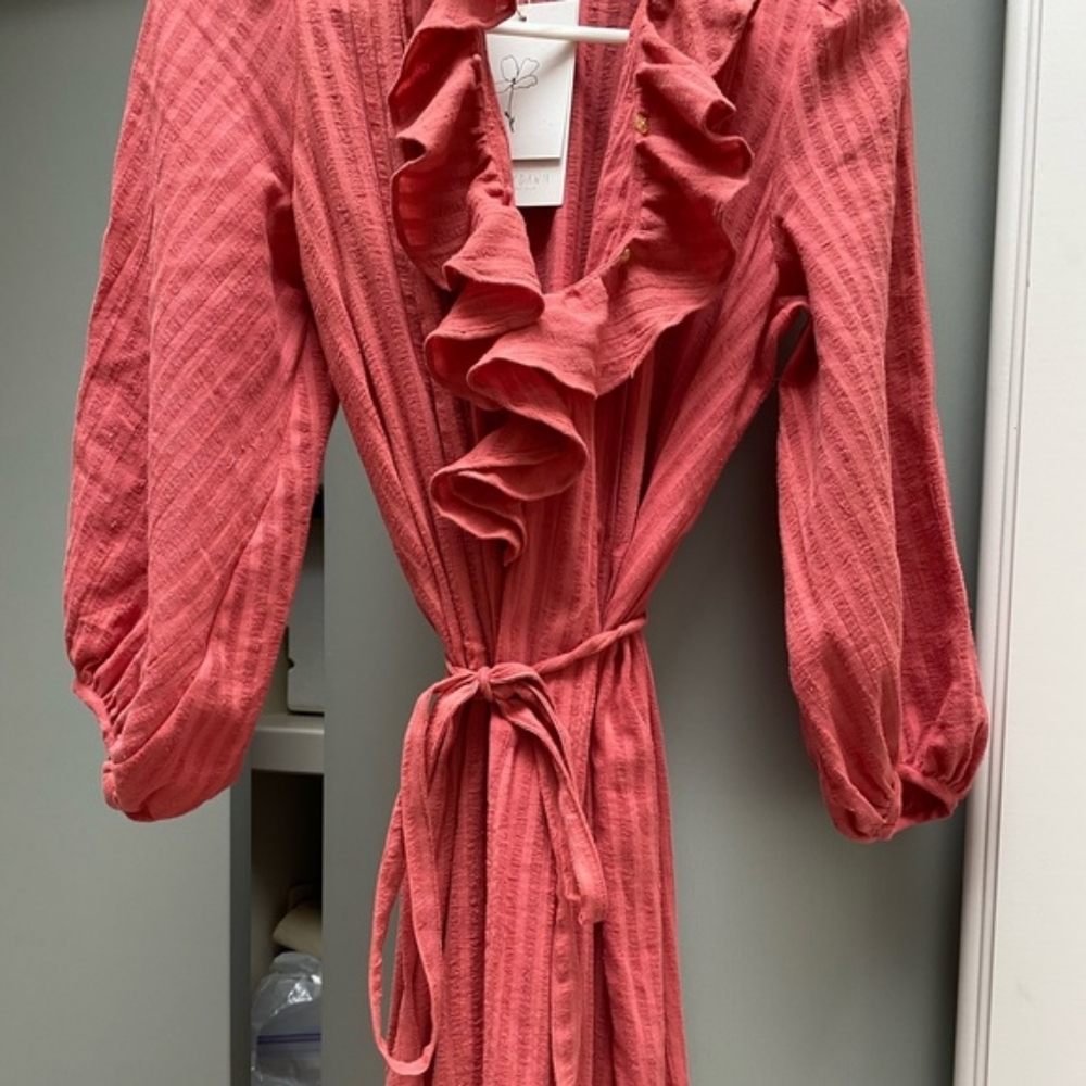 NWOT Christy Dawn Pink Ruffle Dress